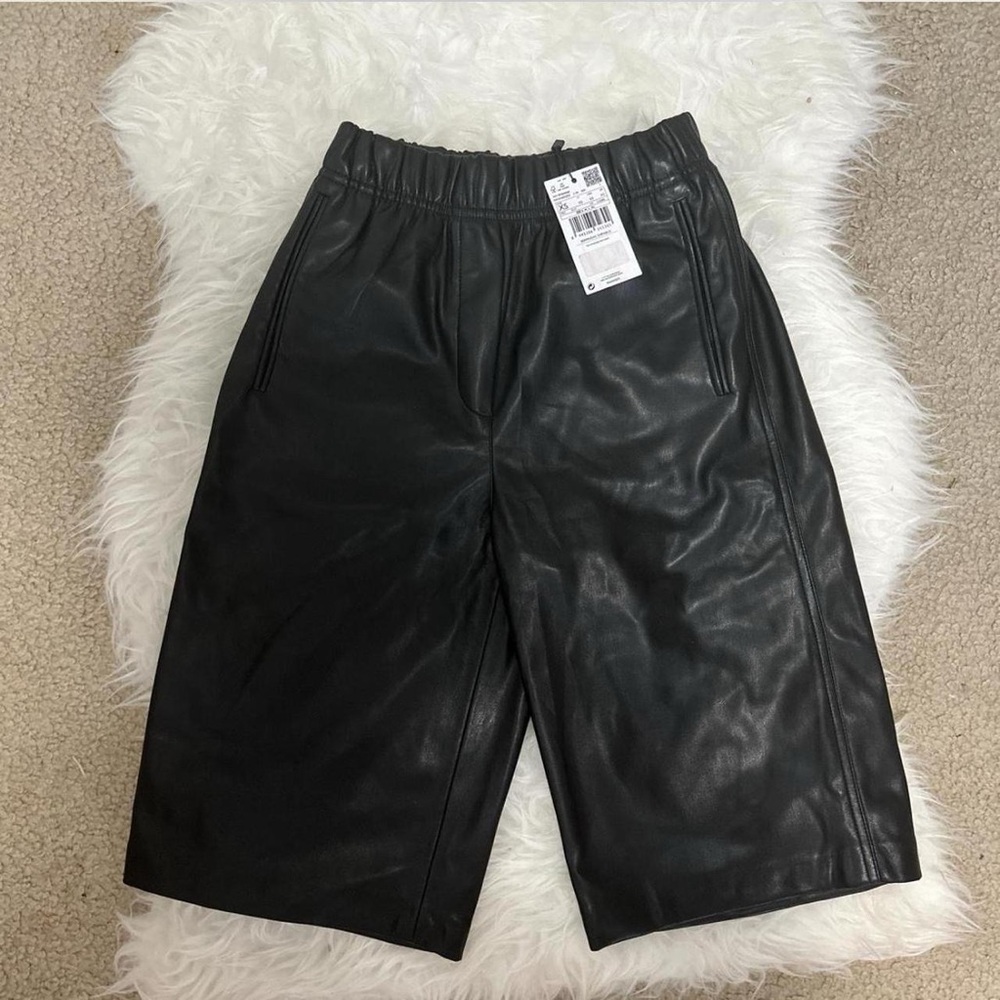 Black Vegan Leather Shorts